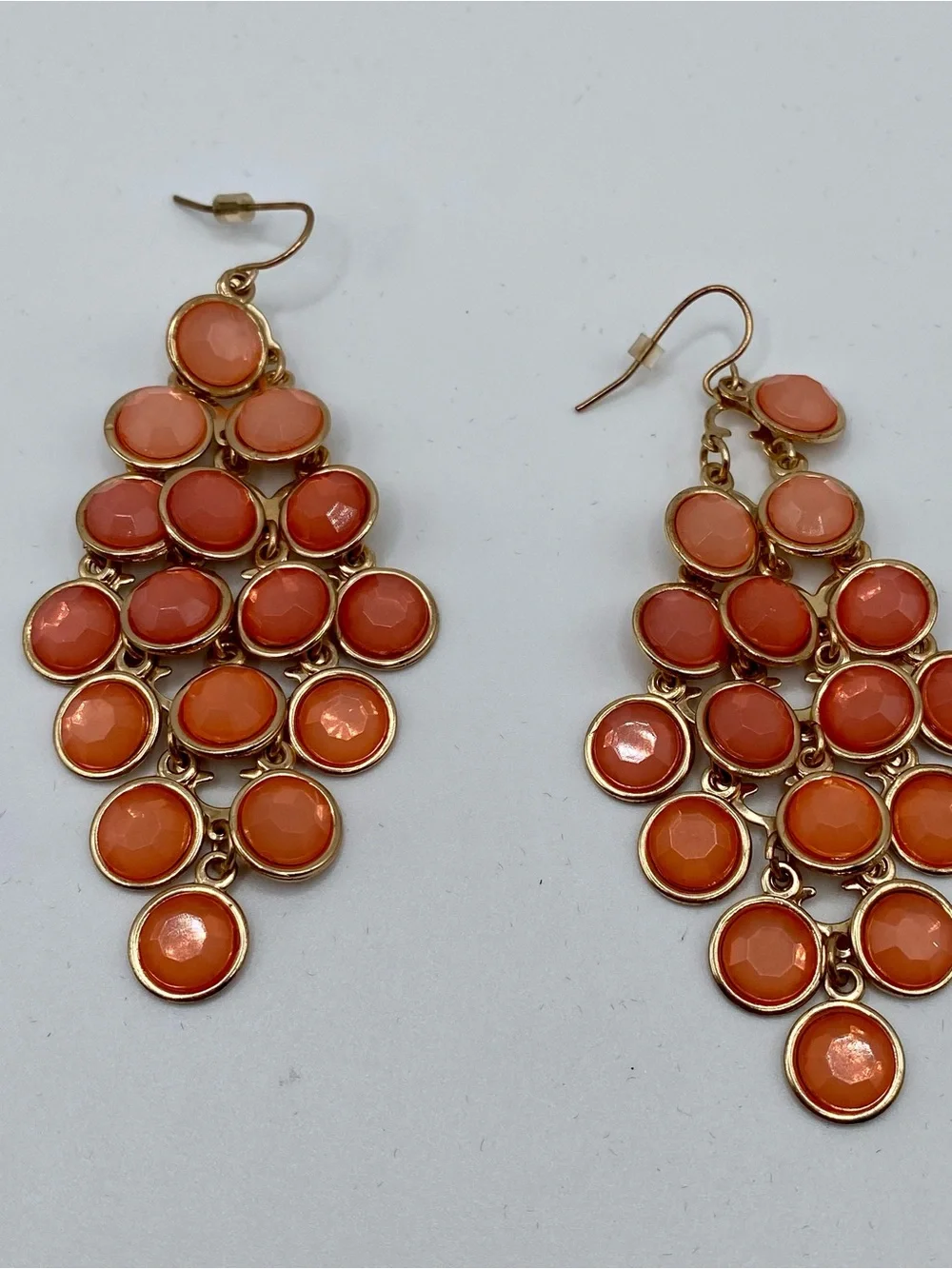 Eclectic Gold-Tone Coral Cluster Drop Earrings